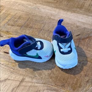 Nike Kids Sneakers - White, Blue, and Green